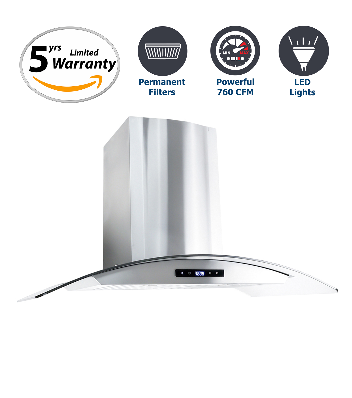 36 in. Wall Mount Range Hood with Touch Controls Cosmo Appliances (COS668AS900)