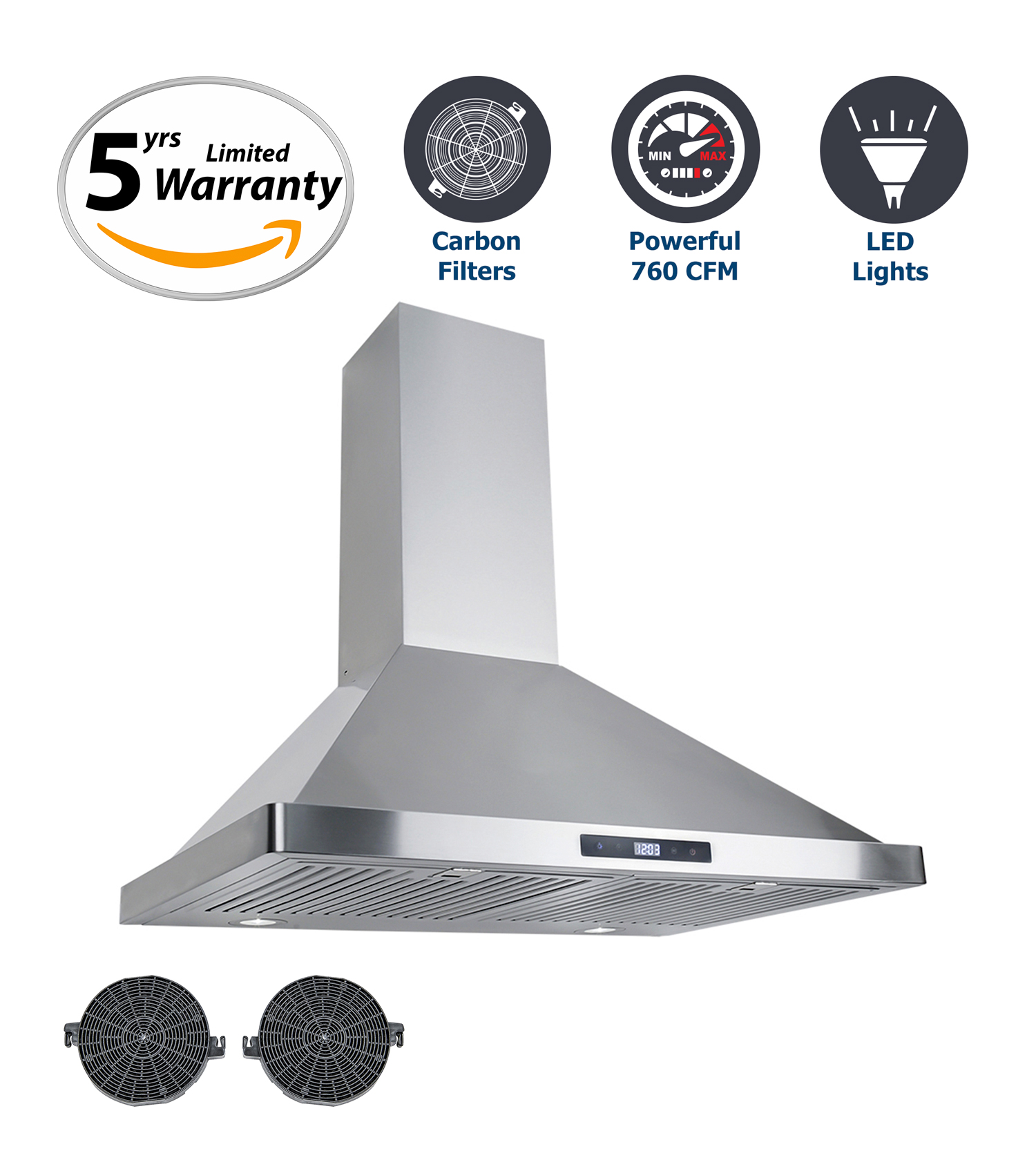 30 in. Wall Mount Range Hood with Touch Controls Cosmo Appliances (COS