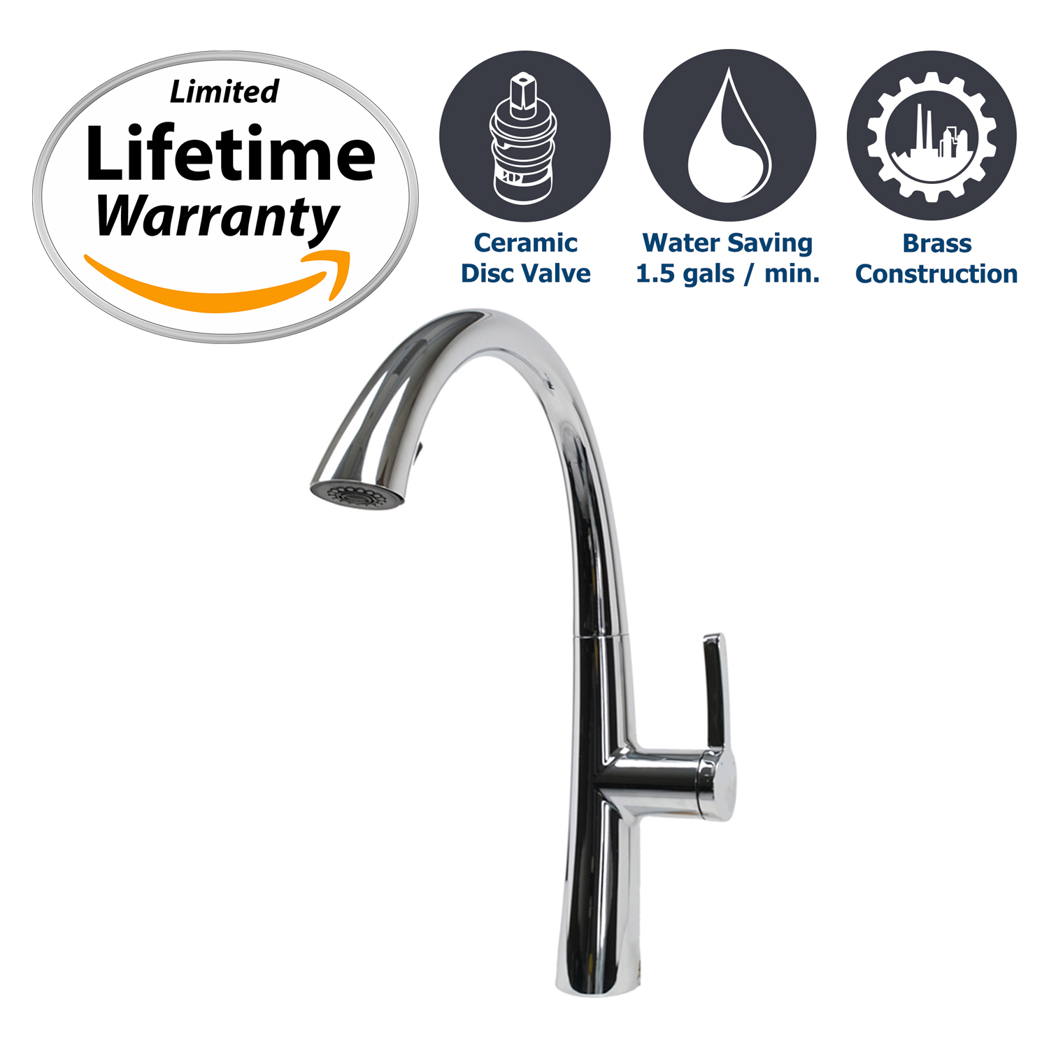 Cosmo Kitchen Faucets COSKF863C (Chrome)