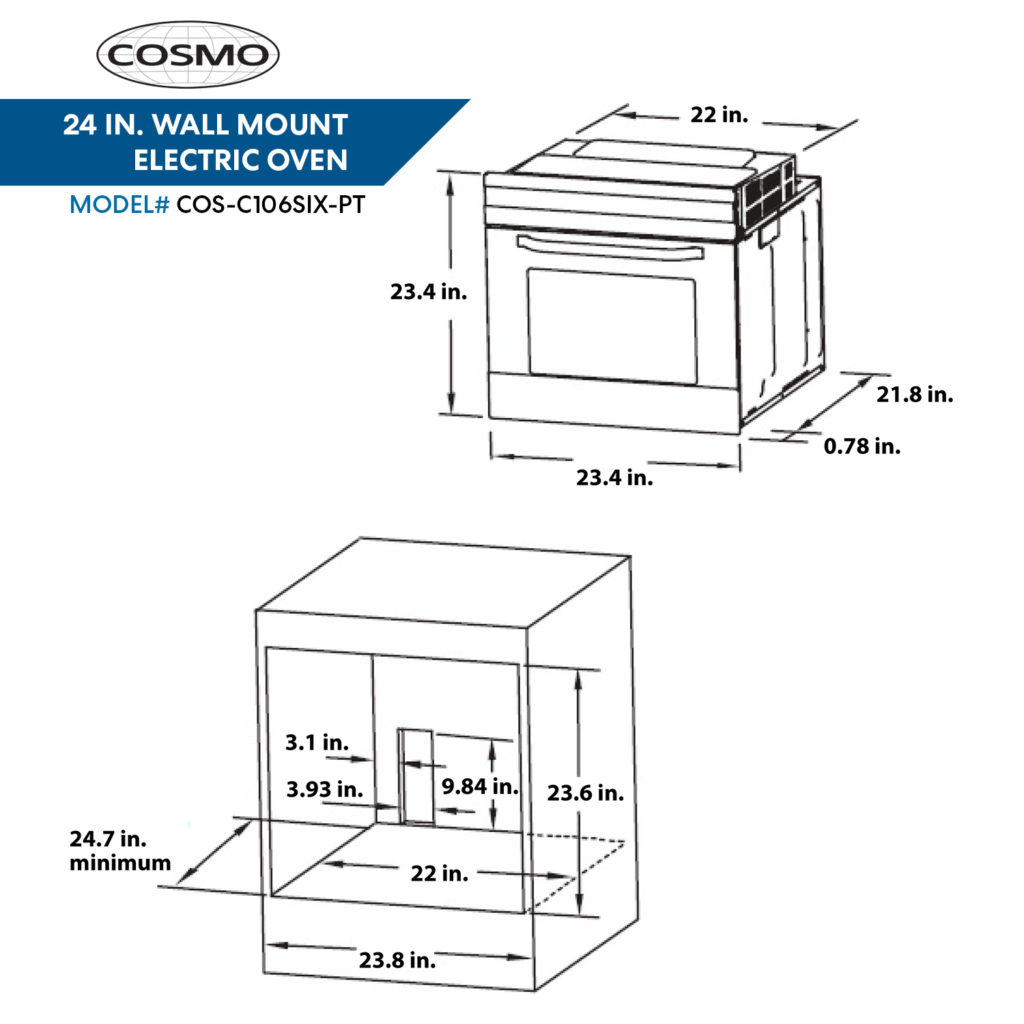 24 in. 2.5 cu. ft. Single Electric Wall Oven with Convection