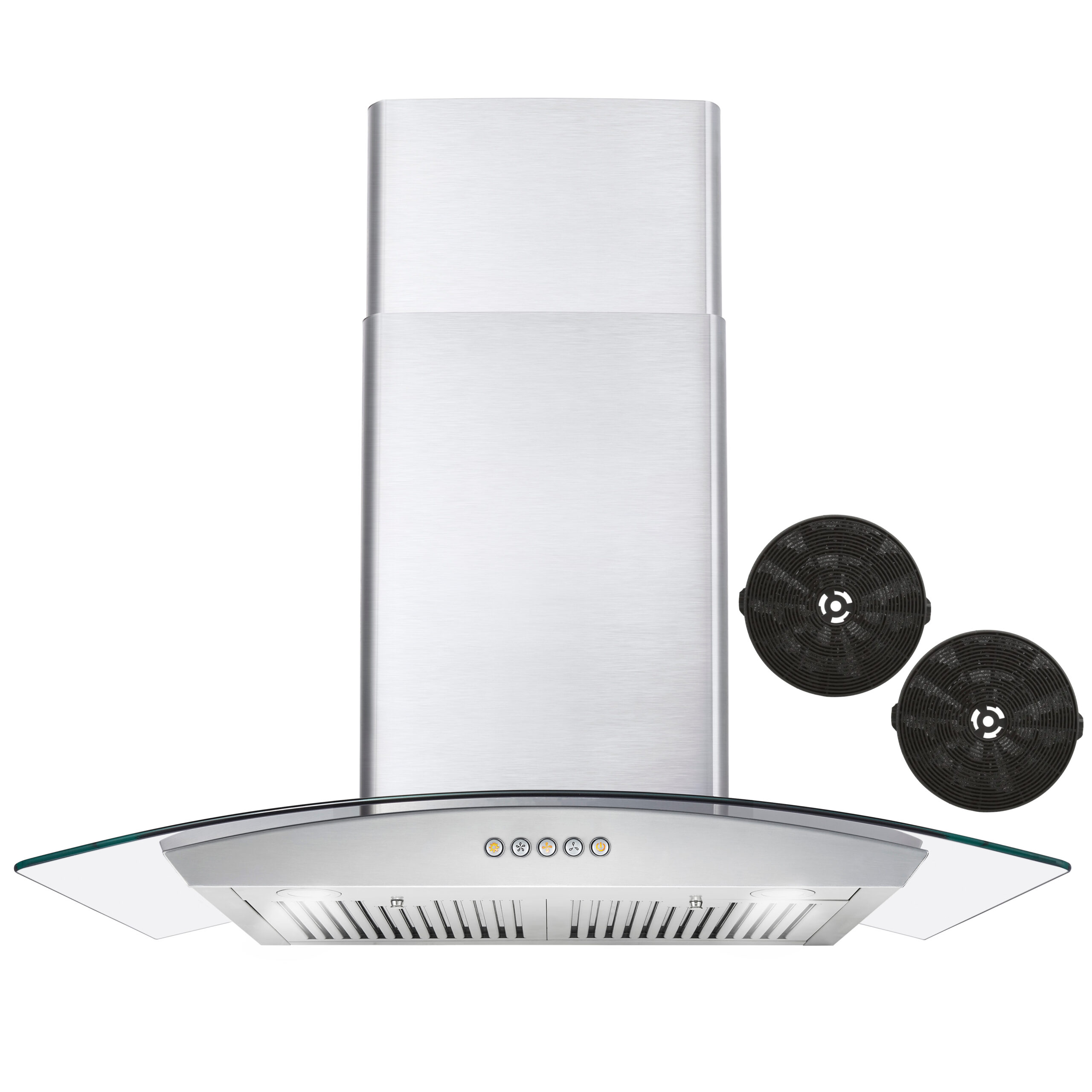 Cosmo COS-63175 30 in. Ducted Wall Mount Range Hood with LED Lighting and Permanent Filters in Stainless Steel