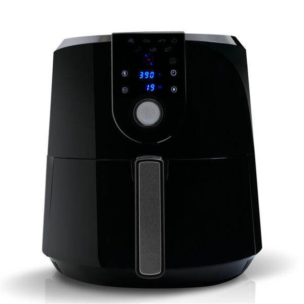 Cosmo 2.3 Quart Electric Air Fryer with Temperature Control, Timer, Auto Shut-Off, Non-Stick Tray, 1000W, Black