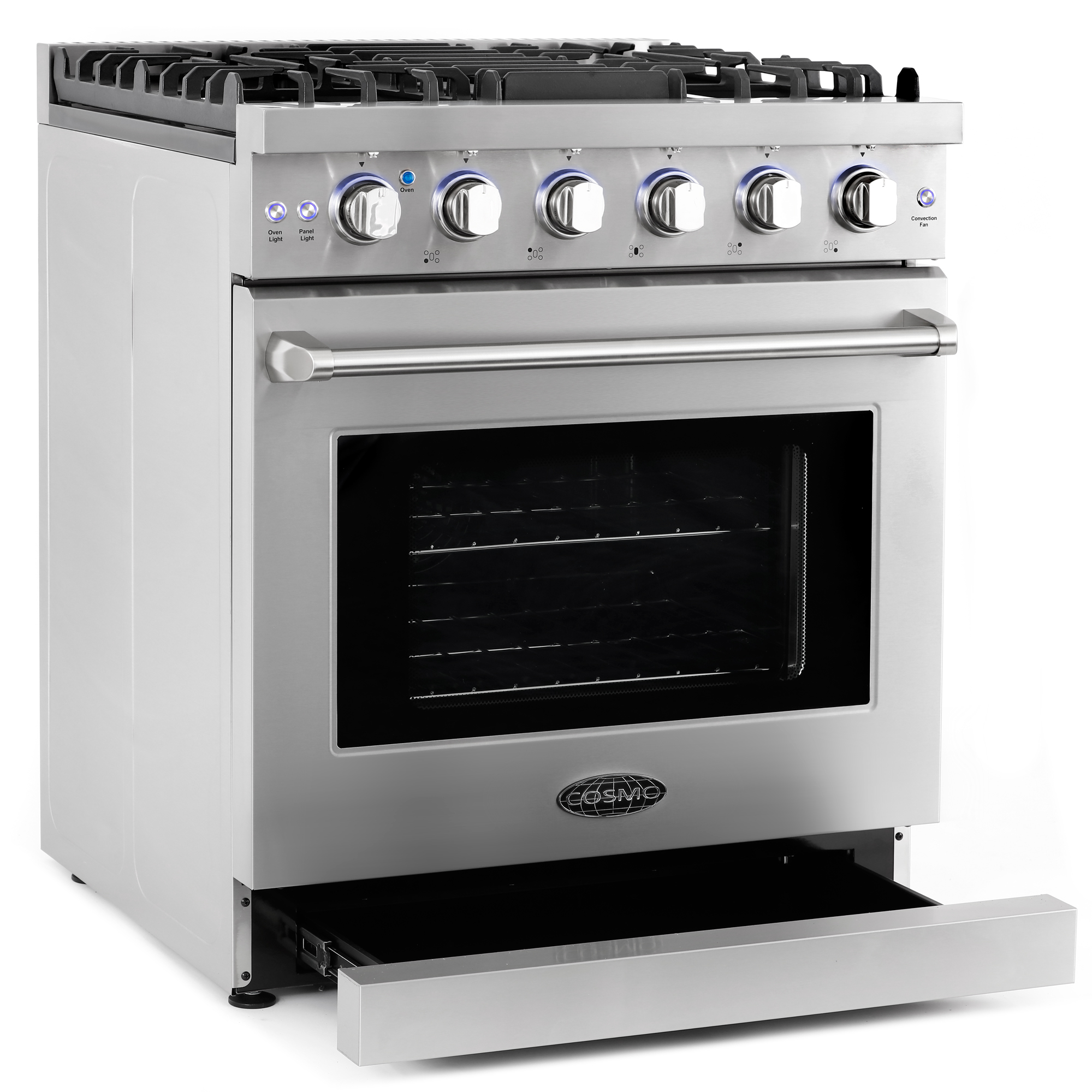 30 in. SlideIn Freestanding Gas Range with 5 Sealed Burner Cooktop, Convection Oven