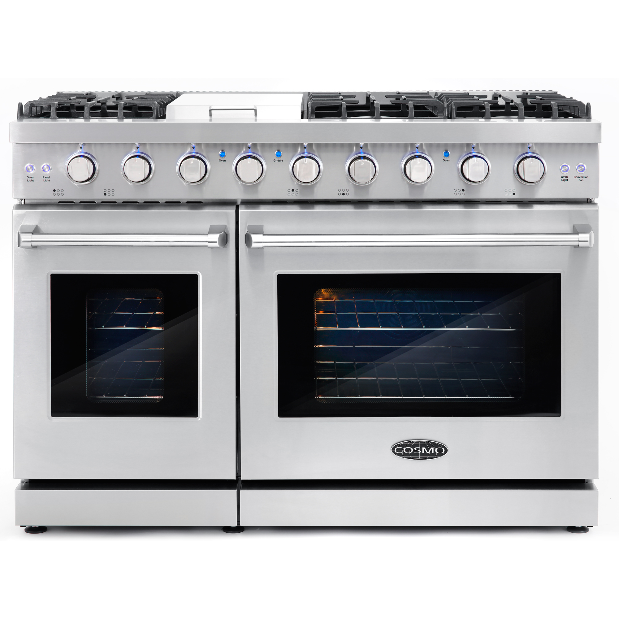 48 In Slide In Freestanding Double Oven Gas Range With 6 Italian