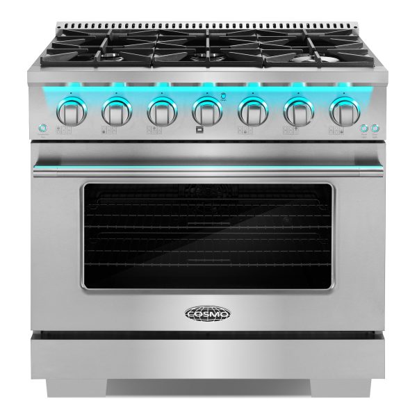 36 in. Slide-In Freestanding Gas Range with 6 Sealed Burner Cooktop, Convection Oven (COS-GRP366)
