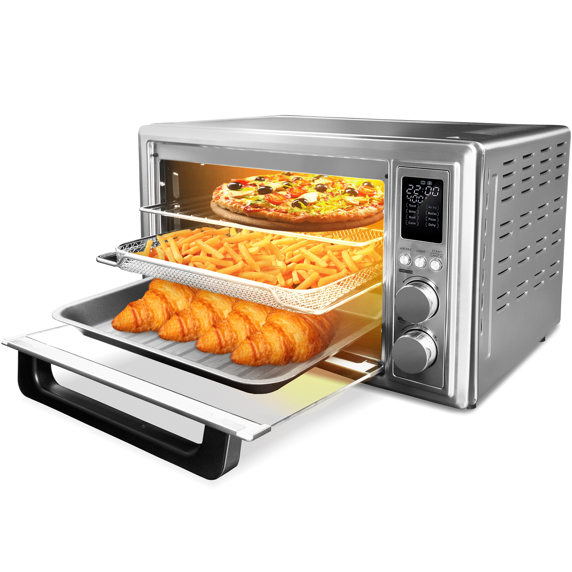 32 QT Electric Air Fryer Toaster Oven with 8 Oven Functions in Stainless  Steel (COS-317AFOSS)