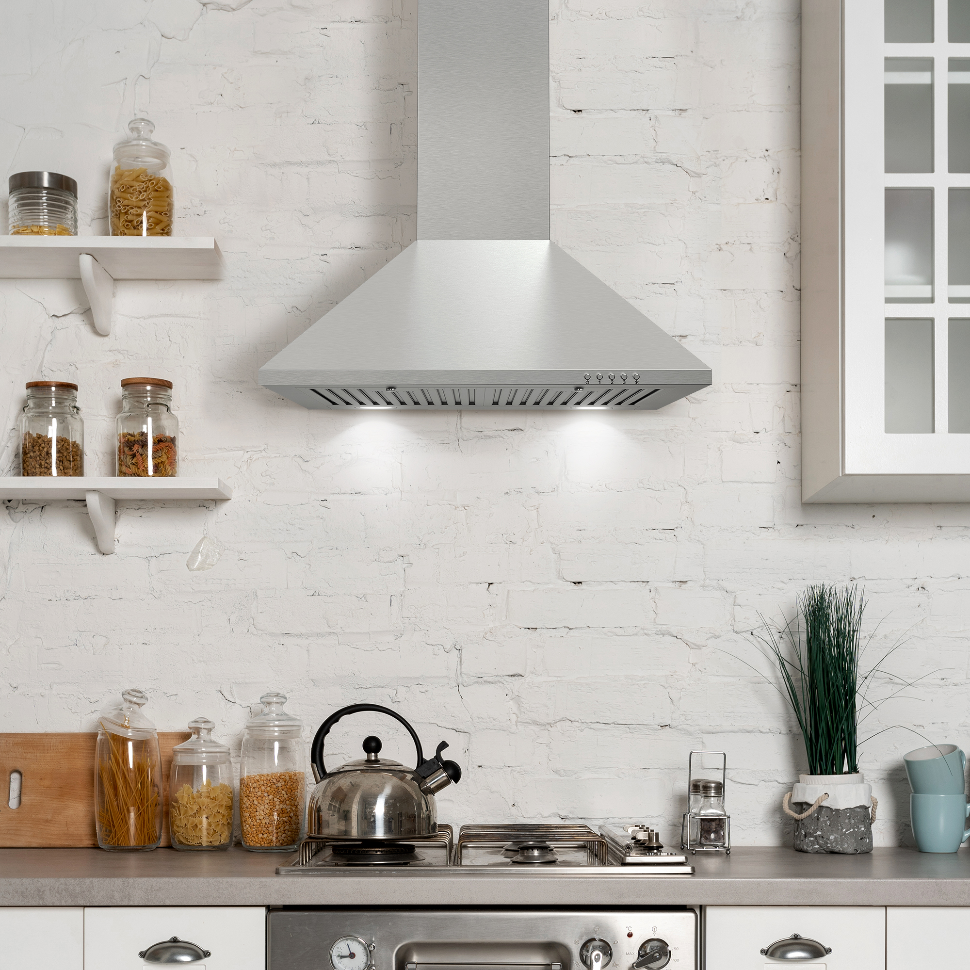 Cosmo 30 inch Wall Mount Range Hood with Ducted Convertible