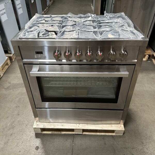 Open Box 36 in. 220/240V Dual Fuel Range with 5 Gas Burners, Electric Convection Oven, 3.8 cu. ft. Capacity in Stainless Steel