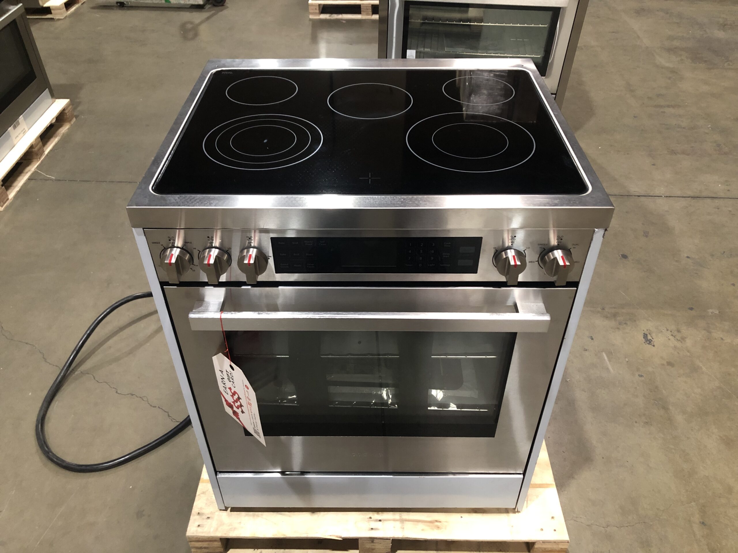 Open Box 30 in. CommercialStyle Electric Range with 4 Burners / 1 Warming Zone and 5 cu. ft