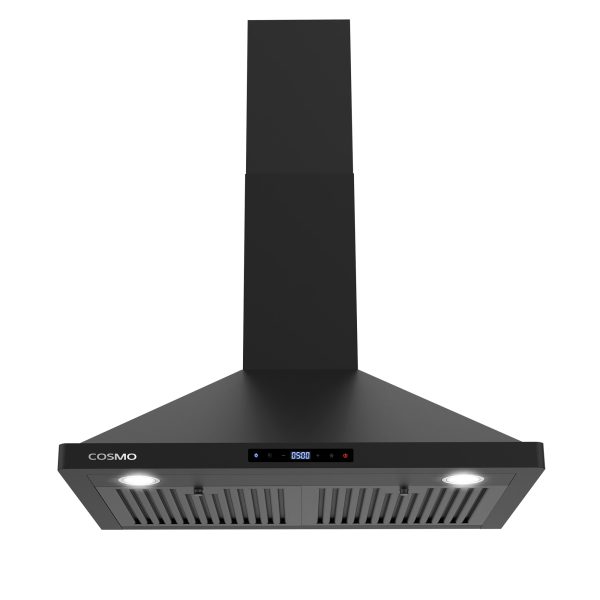 30 in. Ducted Wall Mount Range Hood with Soft Touch Controls, Permanent Filters, LEDs in Matte Black (COS-63175S-BK)