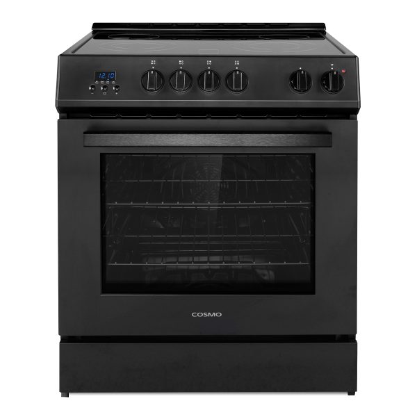 30 in. 5.0 cu. ft. Electric Range with 4 Burner Glass Cooktop and Convection Oven in Matte Black (COS-ERD304K-BK)