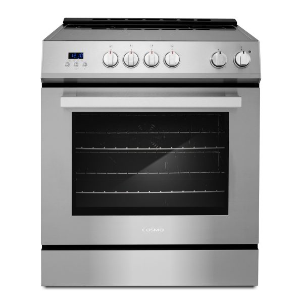 30 in. 5.0 cu. ft. Electric Range with 4 Burner Glass Cooktop and Convection Oven in Stainless Steel (COS-ERD304K)