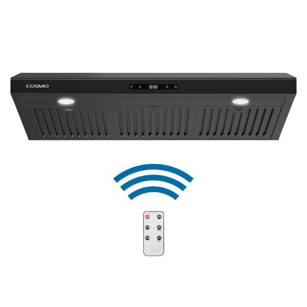 36 in. Ducted Under Cabinet Range Hood with Soft Touch Controls, Permanent Filters, LED Lights, Remote in Matte Black (COS-KS6U36-BK)