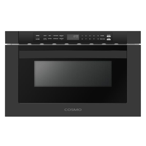 24 in. Haven Collection 1.2 cu. ft. Built-in Microwave Drawer, 1000W, Touch Controls, Defrosting Rack in Matte Black (COS-12MWDBK)