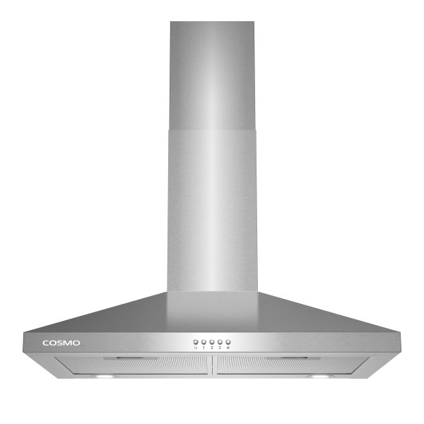30 in. Nebula Collection 250 CFM Ducted Wall Mount Range Hood, Button Control, LED Lights, Mesh Filters, Stainless Steel (COS-63024P)