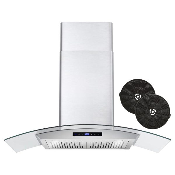 36 in. Vista Collection 380 CFM Ductless Wall Mount Range Hood, Touch Controls, LED Lights, Stainless Steel (668WRCS90-DL)