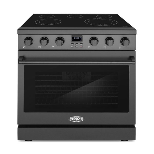 36 in. Haven Collection 6.1 cu. ft. Electric Ceramic Glass Range, 5 Burner Elements, Convection Oven, Matte Black (COS-ERC365KBD-BK)