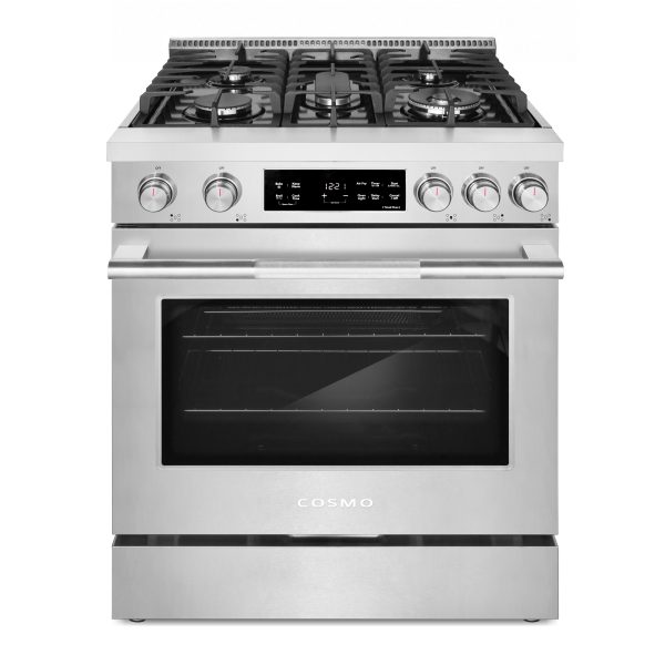 30 in. Stellar Collection 4.8 cu. ft. Gas Range, 5 Burners, Convection Oven, Cast Iron Grates, Stainless Steel (COS-RGS305SS)